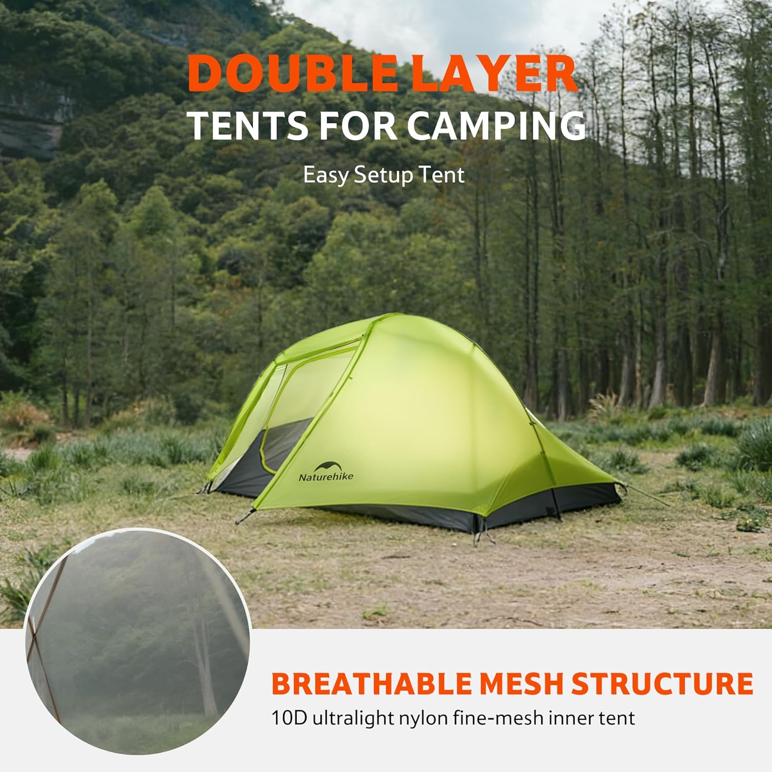 Naturehike Star Trail Ultralight Backpacking Tent, 2.3lb One Person Tent, 2.76 lb 2 Person Tents for Camping - Image 6