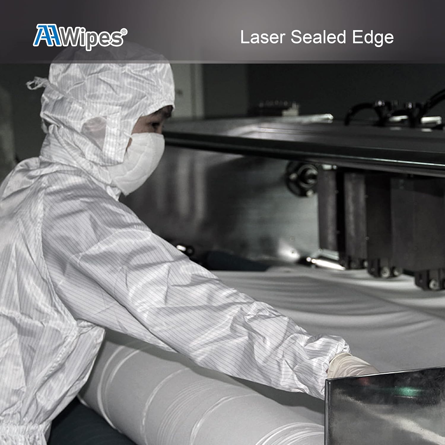 AAWipes Cleanroom Cloth Wipes 6"x6" (Bag of 150 Pcs) Double Knit 100% Polyester Wipers Lint Free Cloths with Ultra-fine Filaments, Laser Sealed Edge, Class 100 Cloths, Ultra-soft Wipes - Image 7