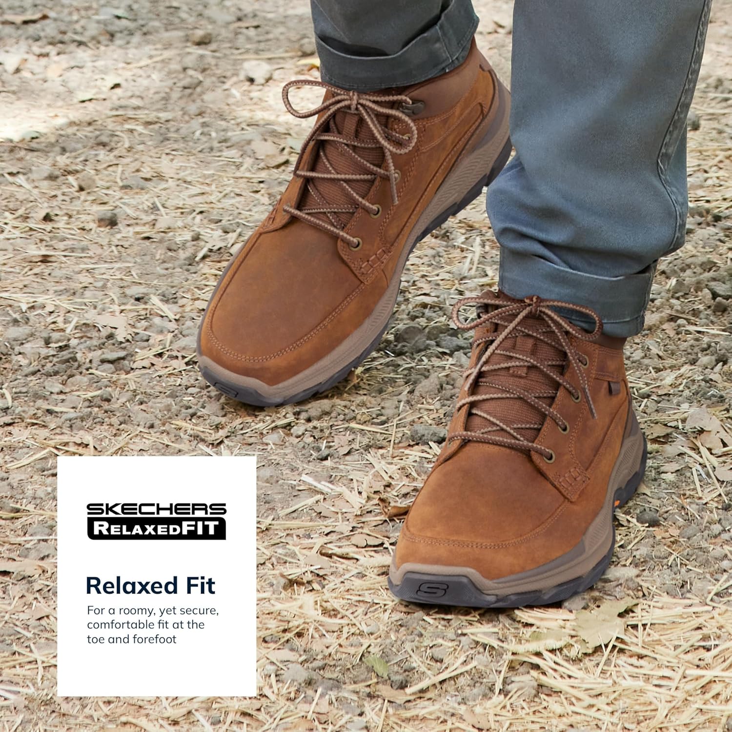 Skechers Men's USA Respected - Boswell Mid Top Leather Moc Toe Lace Up - Image 3