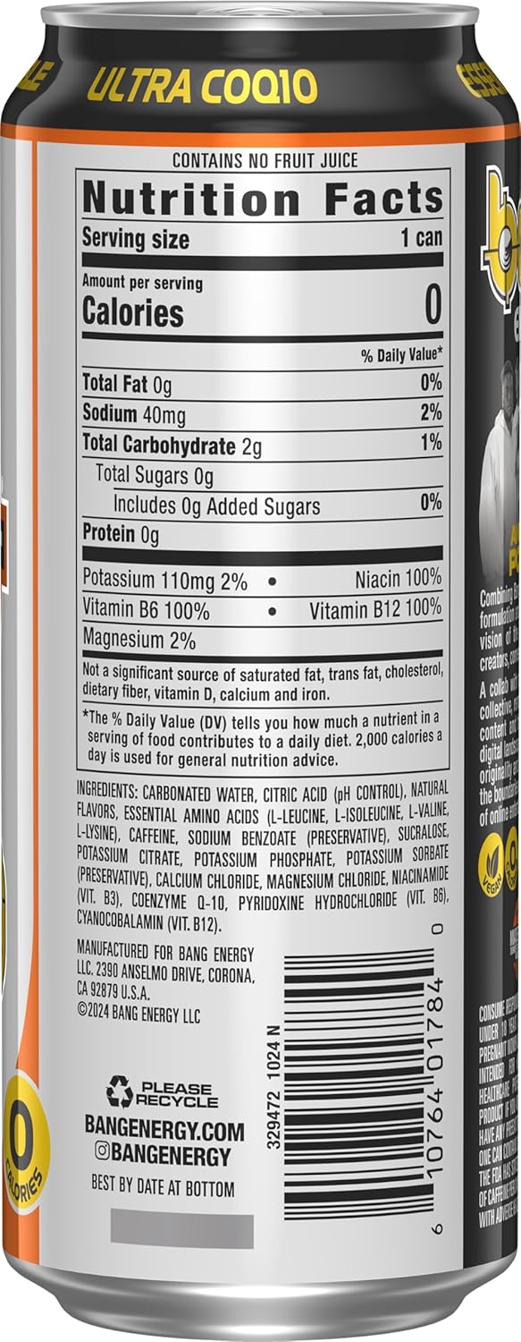 Bang Energy Any Means Orange, Sugar-Free Energy Drink, 16-Ounce | Pack of 12 - Image 5