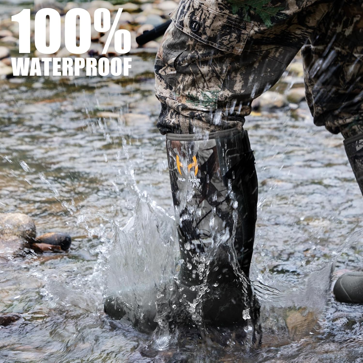 Hunting Boots for Men, Waterproof Rubber Rain Boots with Steel Shank, 6mm Insulated Neoprene, Anti-Slip Sole for Hunting, Outdoor and Work - Image 4