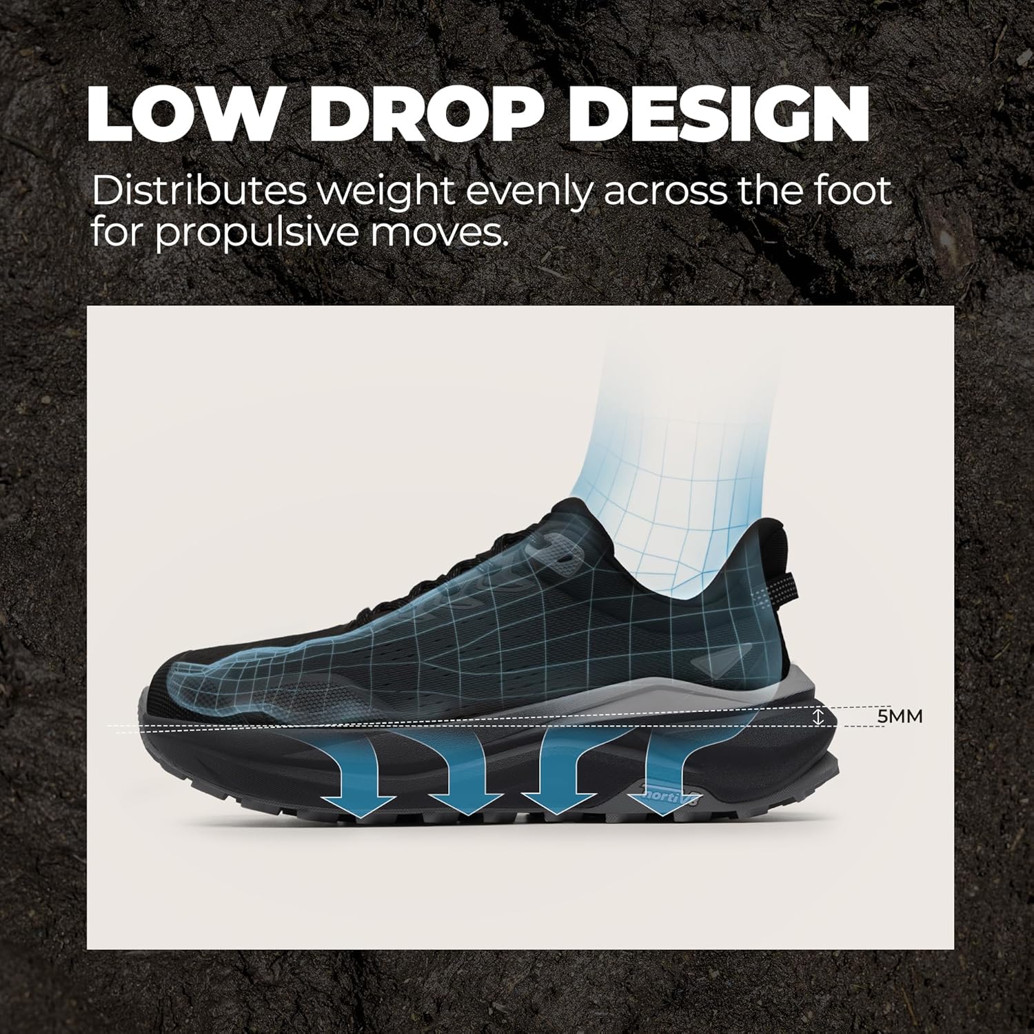 NORTIV 8 Men's Wide Toe Box Trail Running Shoes Cushion Walking Barefoot Tennis Workout Gym Cross Training Shoe Fashion Sneakers Whitney - Image 4