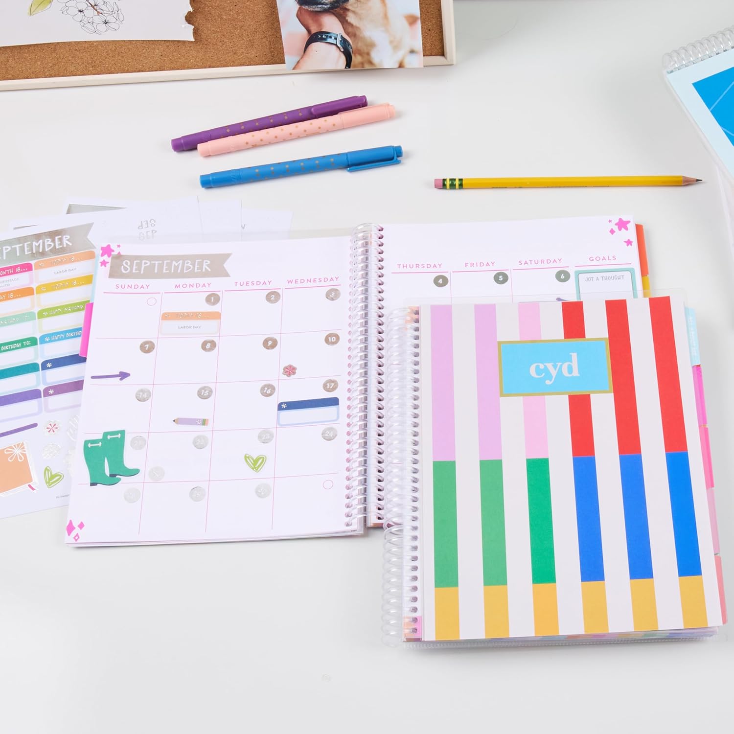 Erin Condren Kids Planner, 7"x9" Calendar and Activity Book for Kids, Fun Stripes Covers with Durable Kid-Friendly Plastic Coil. Helps Kids Track Activities and Stay Organized - Image 4