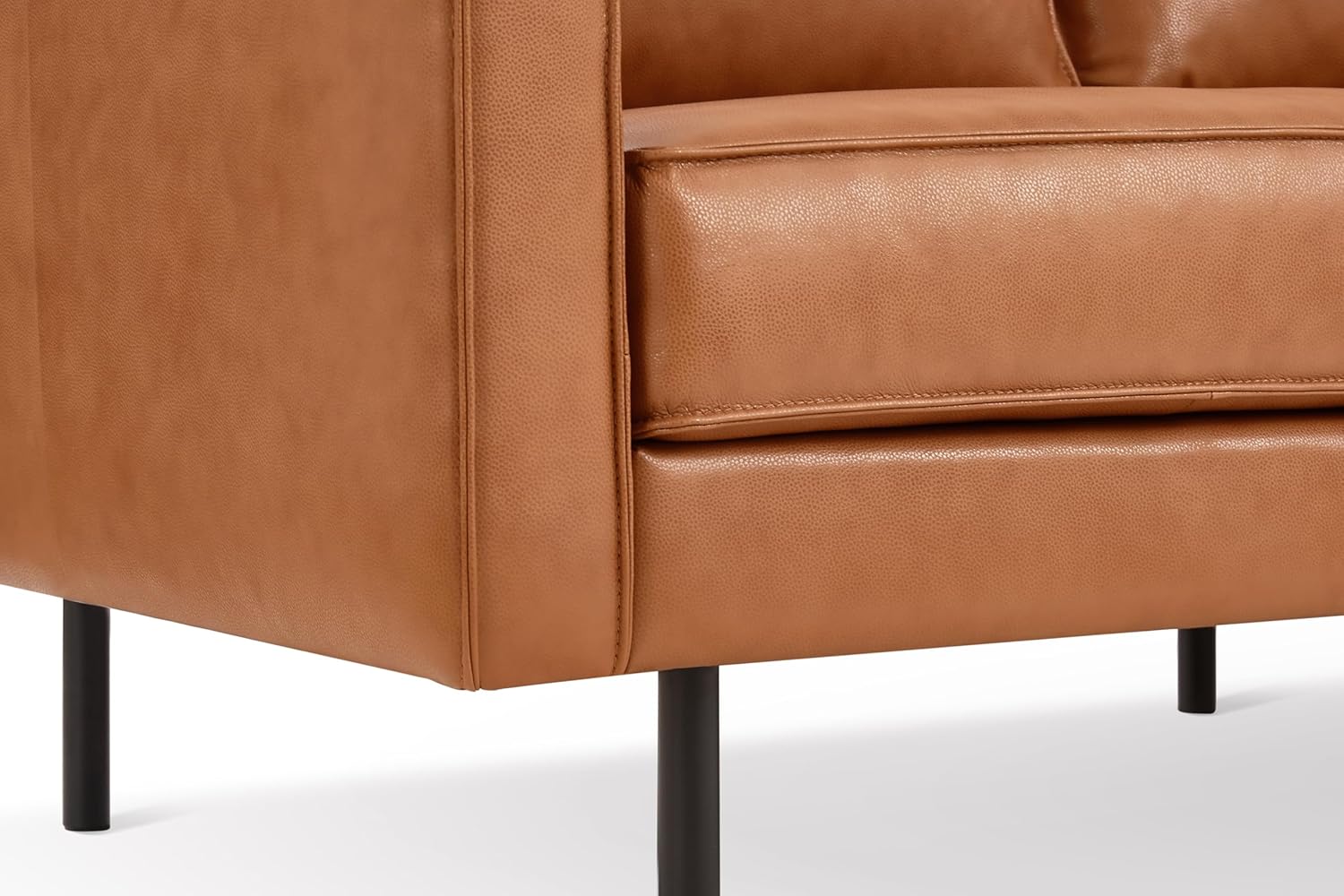 Valencia Varese 90" Full Leather Couch Cognac Tan Brown- Italian Nappa Leather Modern Cloud Couch for Living Room/Apartment Furniture - Image 9