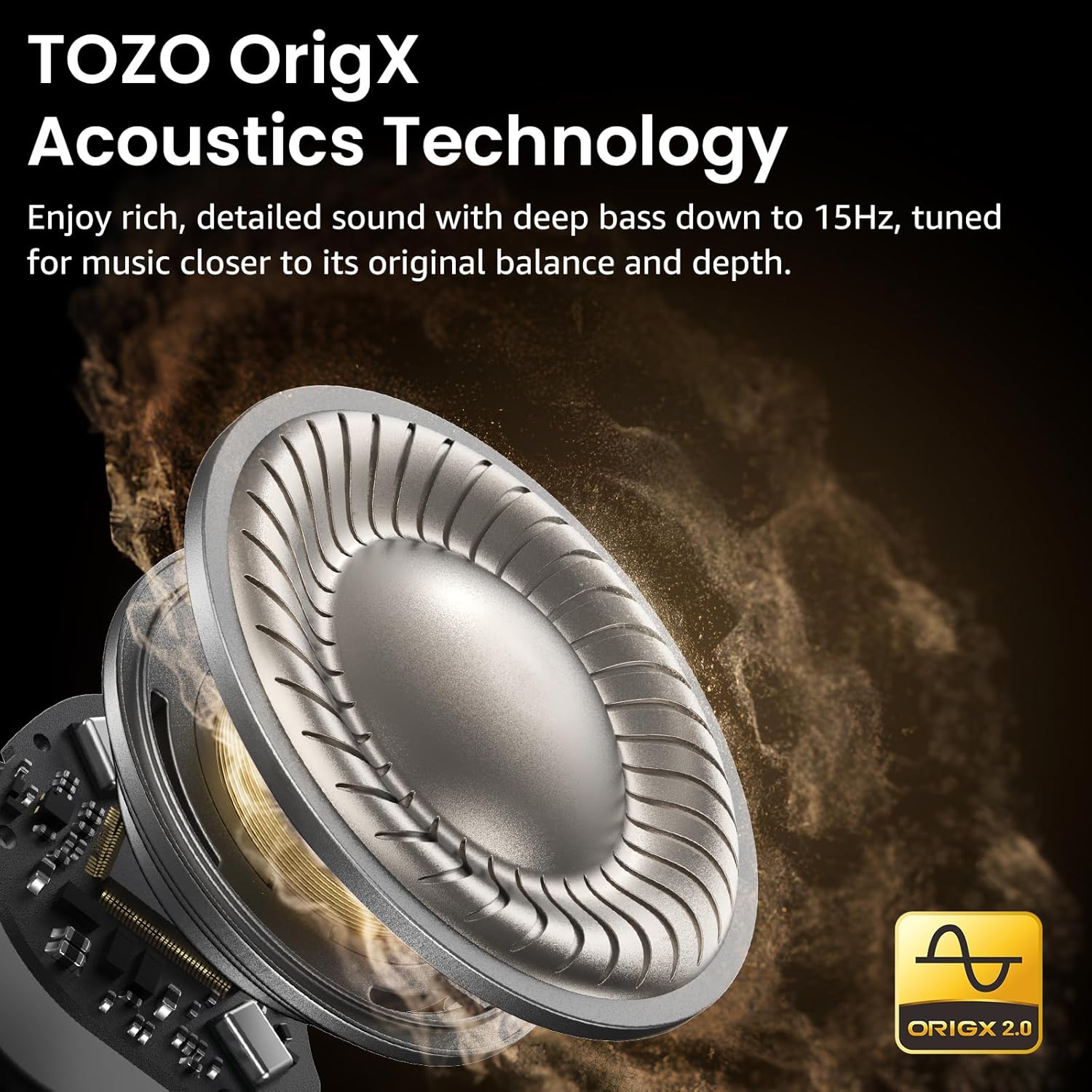 TOZO NC9 Hybrid Active Noise Cancelling Wireless Earbuds, 6 Mics ENC Clear Call, IPX8 Waterproof, in Ear Bluetooth 5.3 Headphones Stereo Bass Ear Buds 60H Playtime with LED Display 32 EQs via APP - Image 3