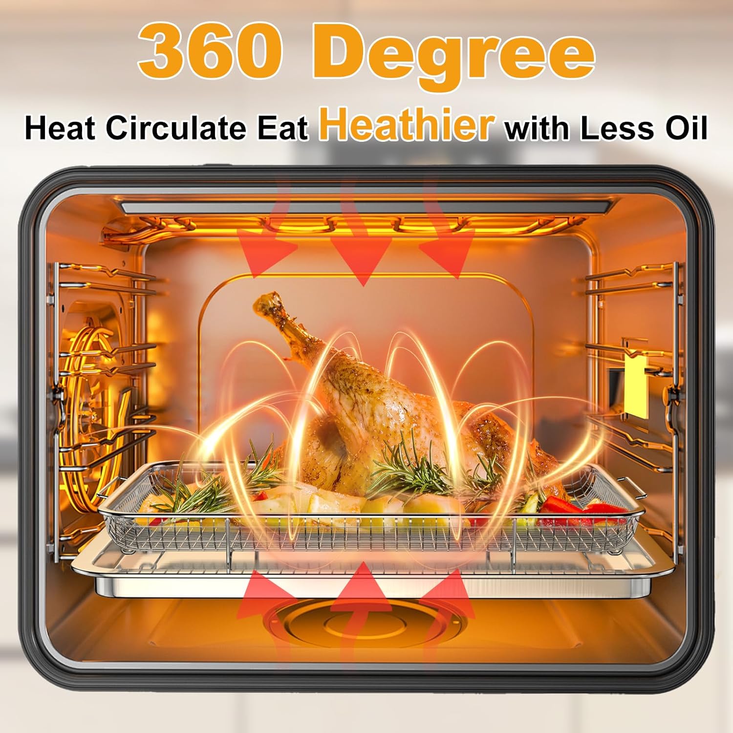 Air Fryer Basket Oven - 2 Set Large Air Fryer Basket and Tray Stainless Steel Oven Air Fryer Rack Pan Accessories for Baking 15.7"x11.8" - Image 4