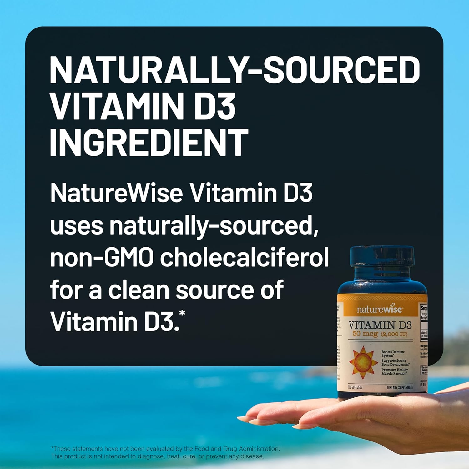 NatureWise Vitamin D3 2000iu (50 mcg) 30-Day Supply for Immune Support, Healthy Muscle Function, and Bone Health - Non-GMO, Gluten Free in Organic Extra Virgin Olive Oil, (Mini Softgel), 30 Count - Image 4