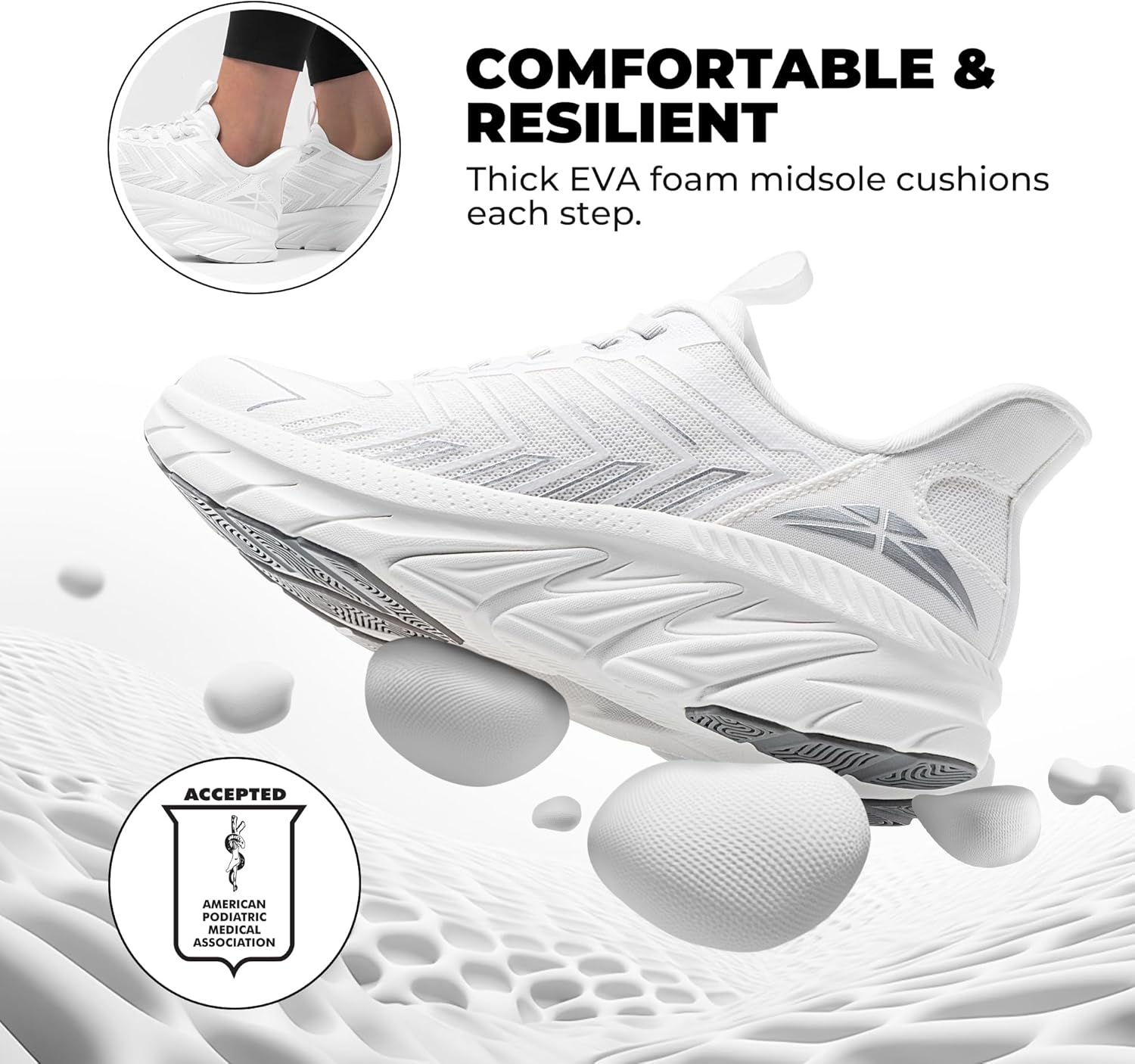 Women's Slip On Walking Shoes Running Comfortable Tennis Breathable Non Slip Athletic Gym Workout Cross Training Fashion Sneakers - Image 3