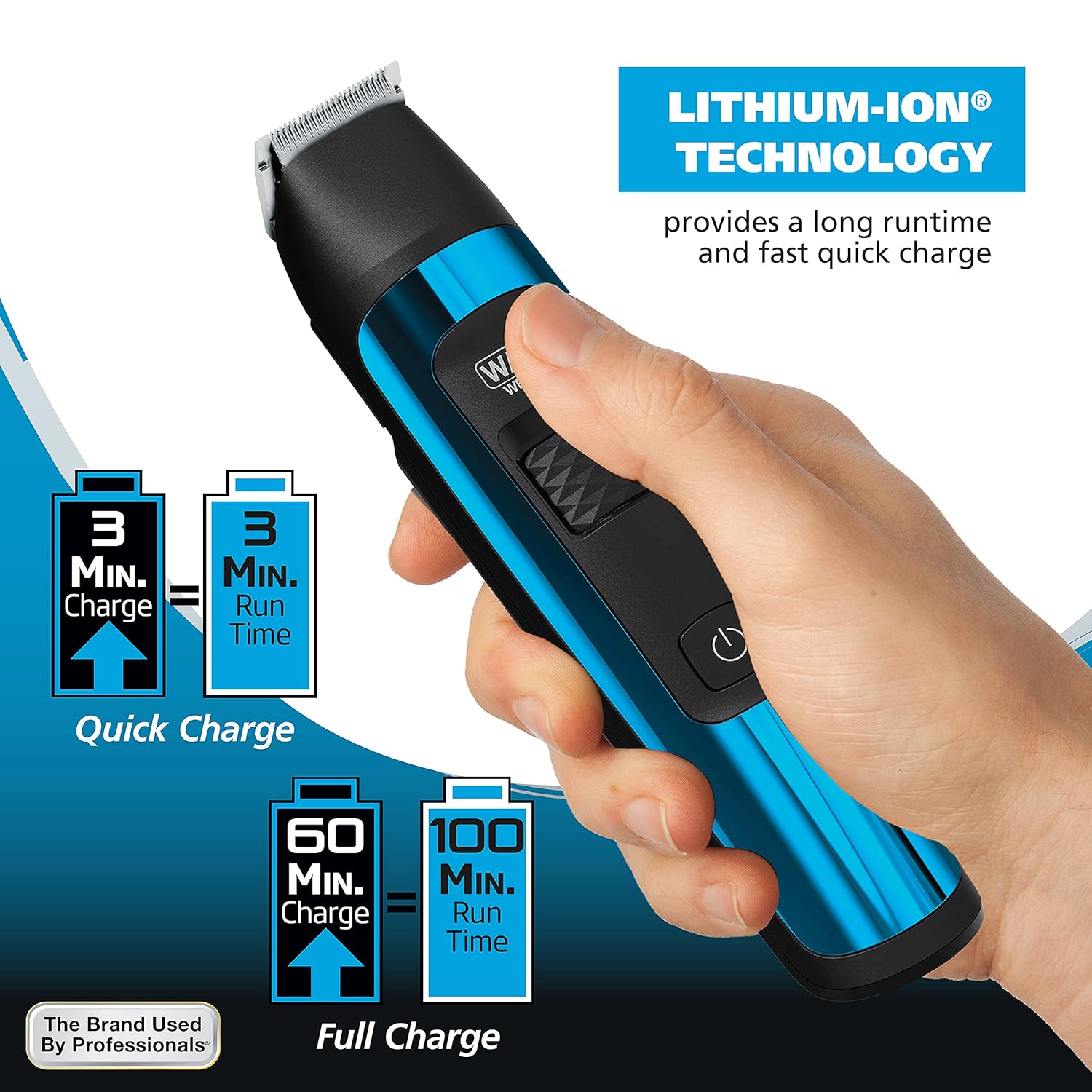 Wahl Manscaper® Total Body Grooming and Your Hair Down There Rechargeable Deluxe Hair Trimmer and Shaver with Safe-Touch Detachable Stainless Steel Precision Blades - Model 5708 - Image 8