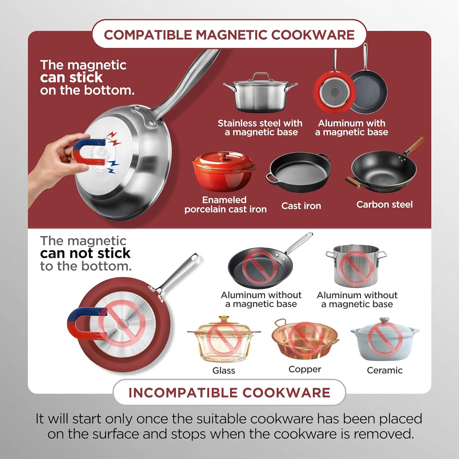 ChangBERT Portable Induction Cooktop Enhanced Version, One-Click Max Power 1800W Large Heating Coil Burner, Precise Temperature Control, NSF Certified Commercial Grade Low Noise Hot Plate - Image 7