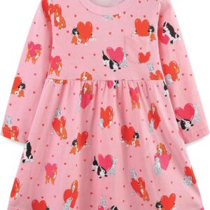 Bumeex Toddler Girl’s Long Sleeve Dresses 2-7Y
