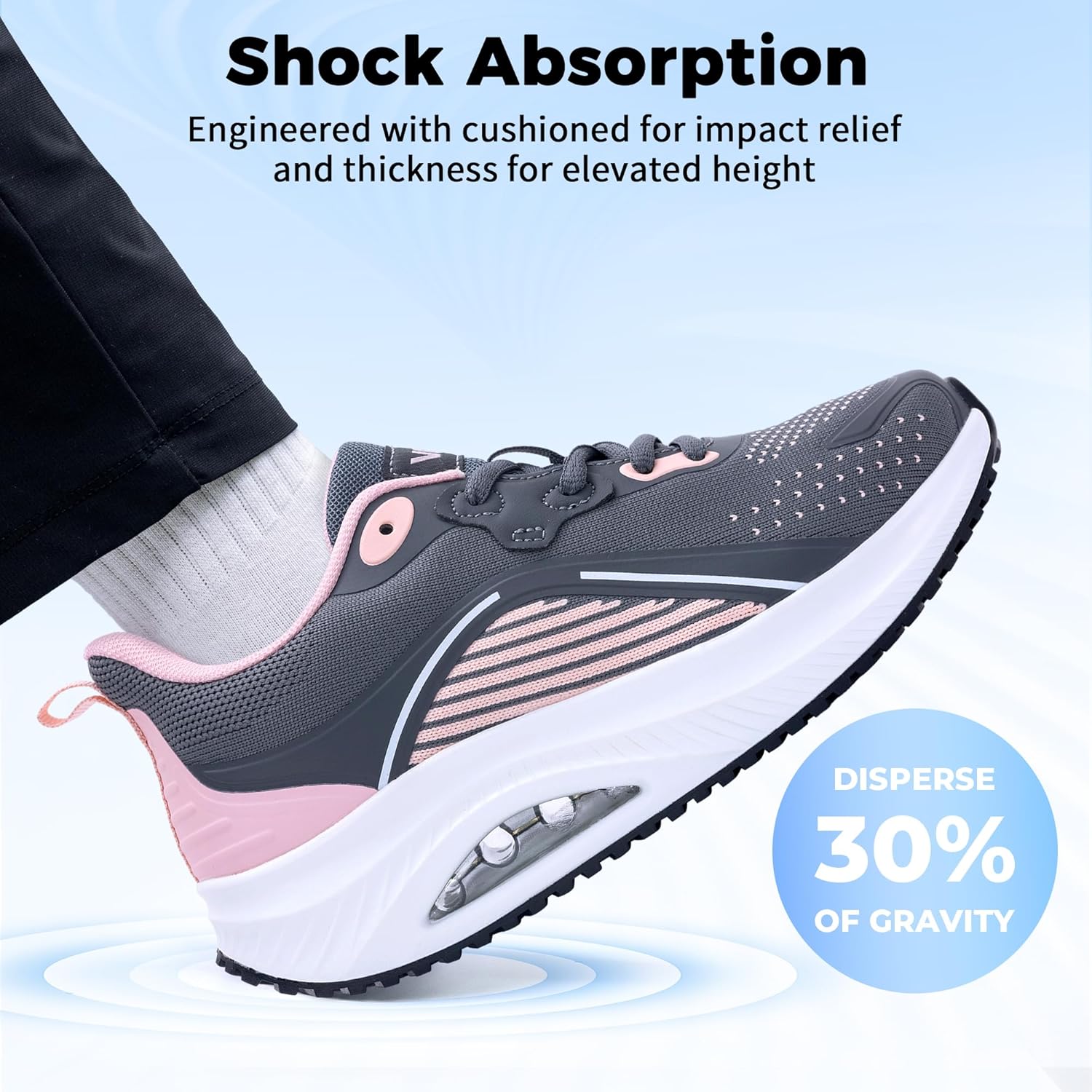 Womens Walking Shoes Arch Support Plantar Fasciitis Shoes Orthotic Tennis Sneakers for Pain Relief - Image 5