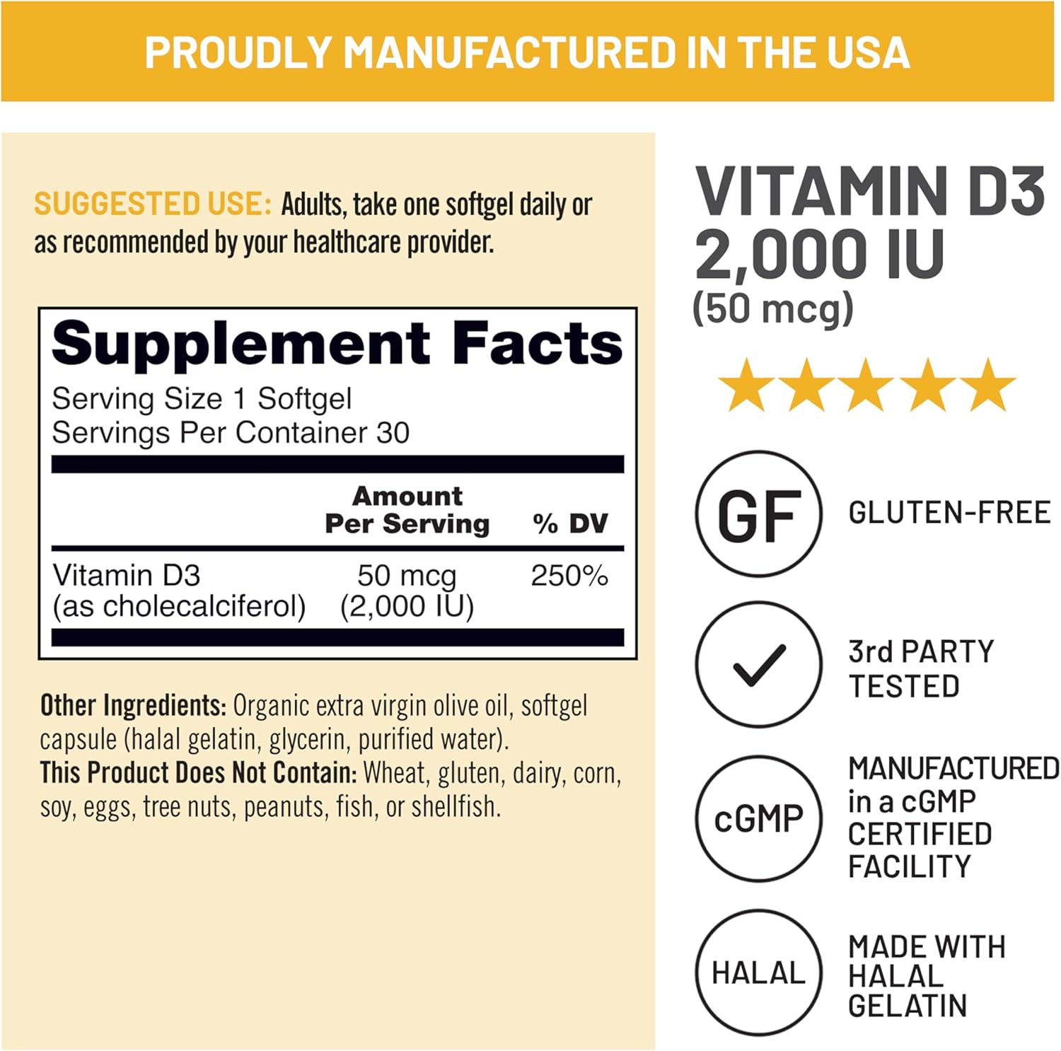 NatureWise Vitamin D3 2000iu (50 mcg) 30-Day Supply for Immune Support, Healthy Muscle Function, and Bone Health - Non-GMO, Gluten Free in Organic Extra Virgin Olive Oil, (Mini Softgel), 30 Count - Image 6