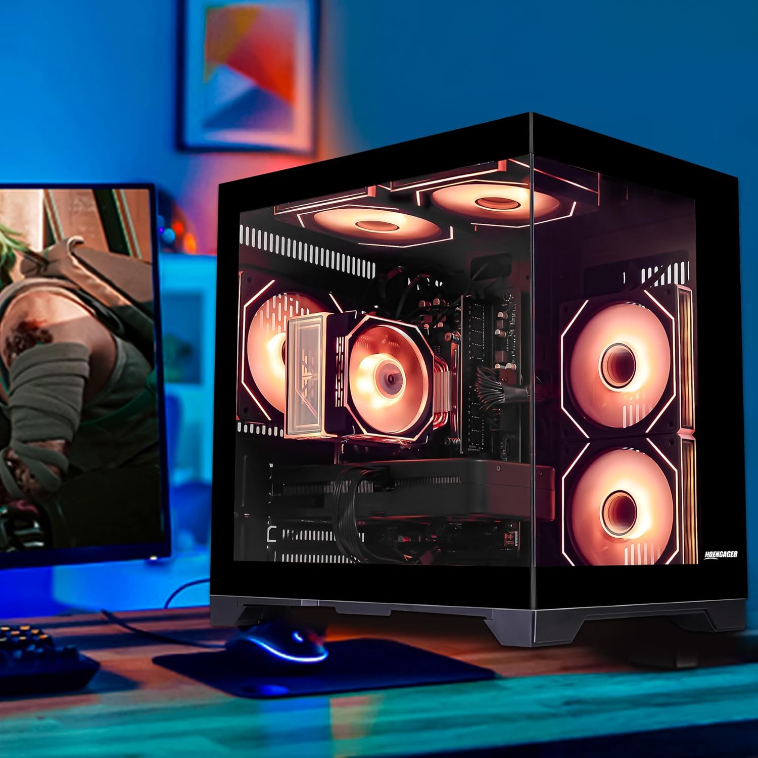 Gaming Desktop Intel Core i5-14400F 2.5-4.6 GHz 10 Core, GeForce RTX 5060 8GB, 32GB DDR4 RAM 3200MHz,1TB PCIe SSD, Wi-Fi & BT,Win 11, Prebuilt Tower RGB Computer-Black - Image 8