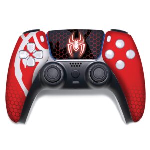 Spiider-Man Morales Custom PS-5 Controller Wireless compatible with Play-Station 5 Console by BCB Controllers | Proudly Customized in USA with Permanent HYDRO-DIP Printing (NOT JUST A SKIN)