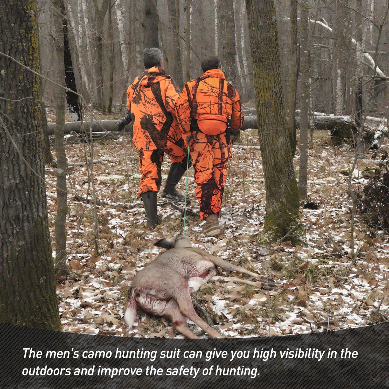 GUGULUZA Hunting Pants for Men, Silent Hunting Pants with Fleece Lining, Water Resistant Camo Clothes for Deer Hunting - Image 3