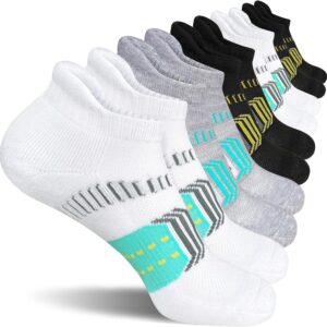 Womens Athletic Cushioned Anti-Blister Comfort Running Ankle Socks 5 Pairs
