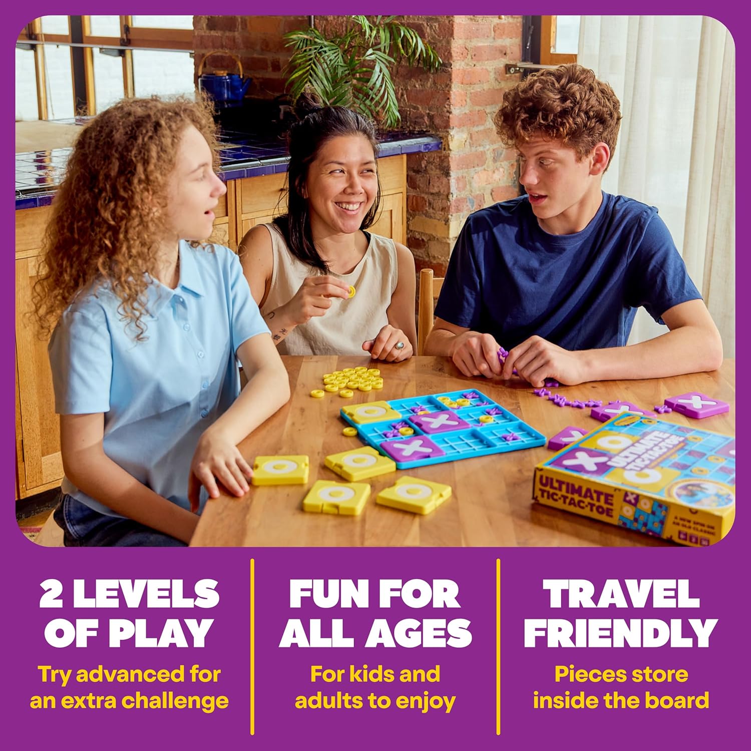 Ultimate Tic Tac Toe™ by Relatable, Exciting Board Games for Family Gatherings, Great Games for Kids, Includes 1 Board, 41 Mini X's, 40 Mini O's, 5 Large X's, 5 Large O's - Image 4