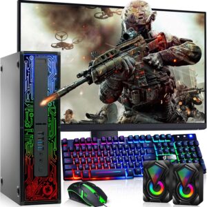 BTO HP G2 RGB Gaming Desktop PC – Intel i5 6th Gen Processor – 16GB Ram – 1TB SSD – NVIDIA GeForce GTX 1050 Ti DDR5 – 24-inch Monitor – Wi-Fi – Windows 11 Pro – Computer Tower for PC Gamer (Renewed)