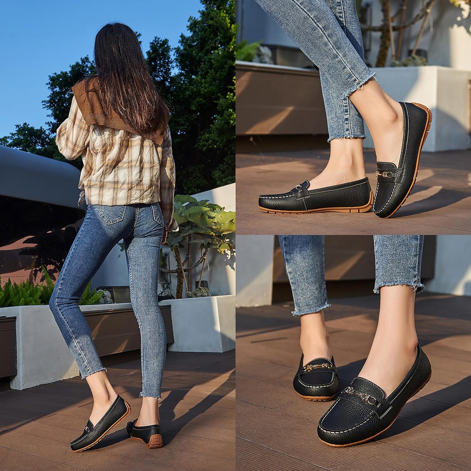 KORDAL Women's Comfortable & Lightweight Leather Loafers Slip-Ons Driving Mocs Walking Shoes Cute Business Casual Dress Shoes Work Flats for Women - Image 2