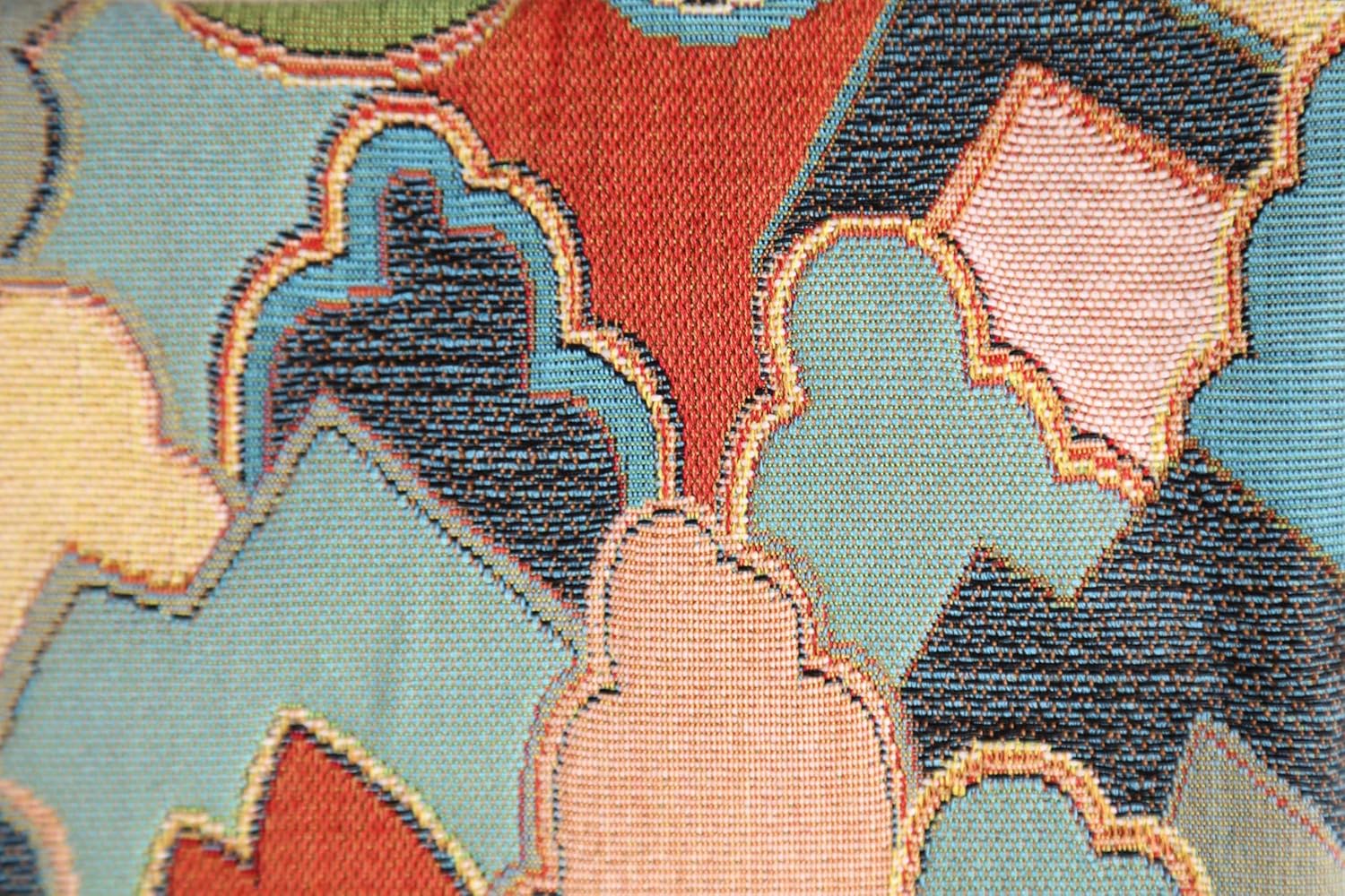 Charlotte Home Furnishings Throw Pillow Cover 19x19 - Blue Footprint Cushion Case - Cotton Jacquard Woven Fabric - Colorful Modern Accent Pillow - Abstract Art Deco Design for Living Room Decor - Image 6