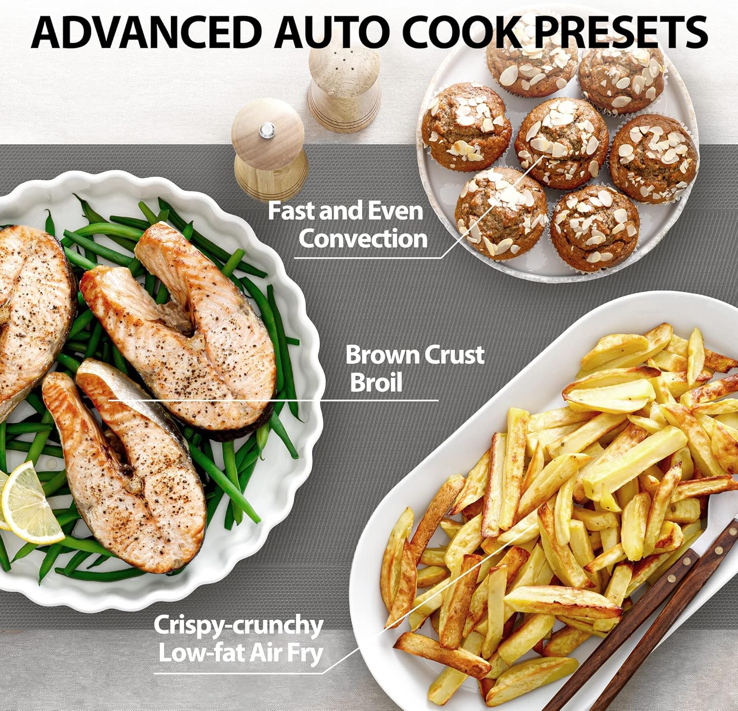 TOSHIBA Air Fryer Combo 8-in-1 Countertop Microwave Oven, with Convection, Broil, Odor Removal Mode, 12.4" Position Memory Turntable, Child-Lock, 1.0 Cu.ft, Black Stainless Steel, ML2-EC10SA(BS) - Image 4