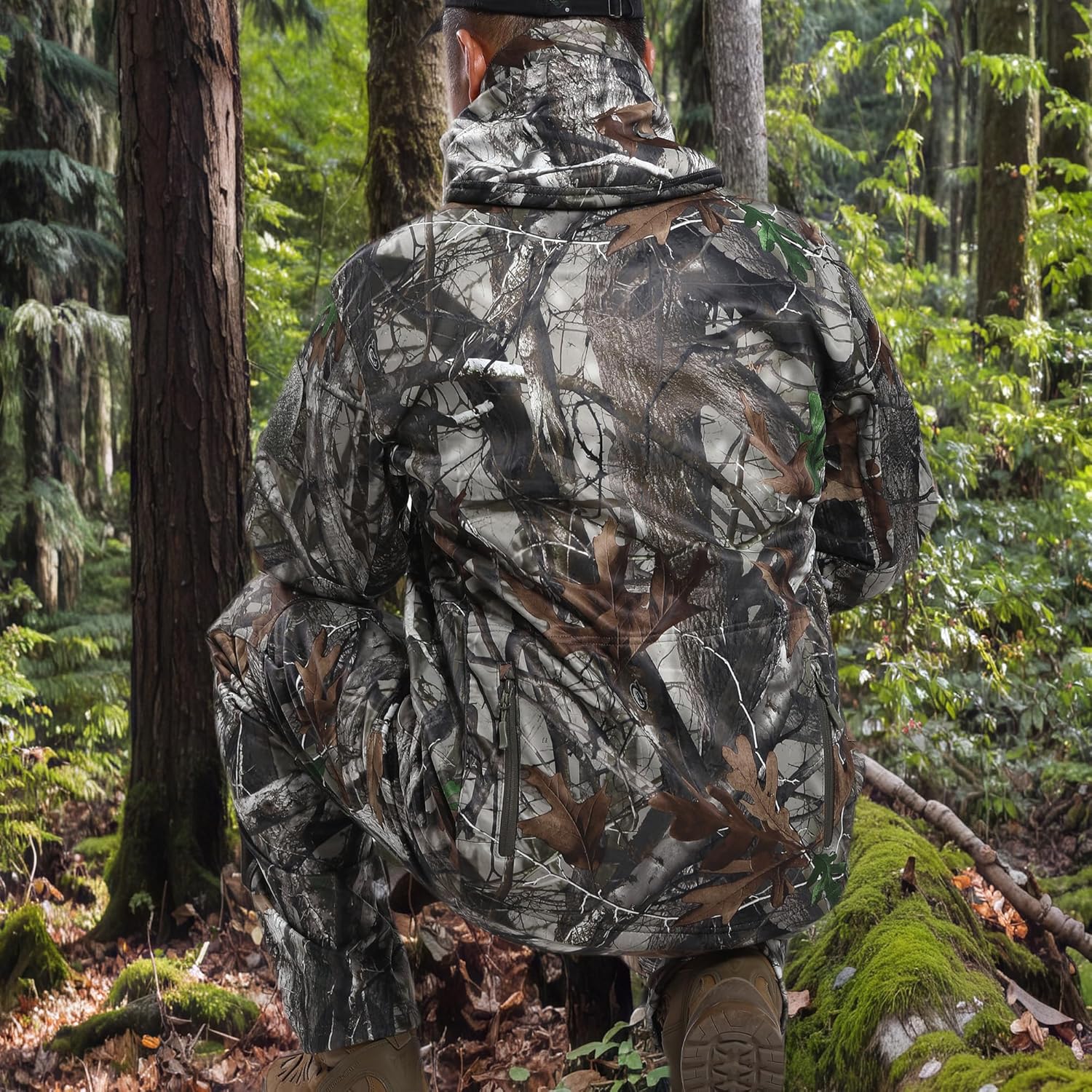 Hunting Jacket for Men Quiet Hunting Camouflage Clothing Hoodie Camo Coat Water-Repellent Windproof - Image 3