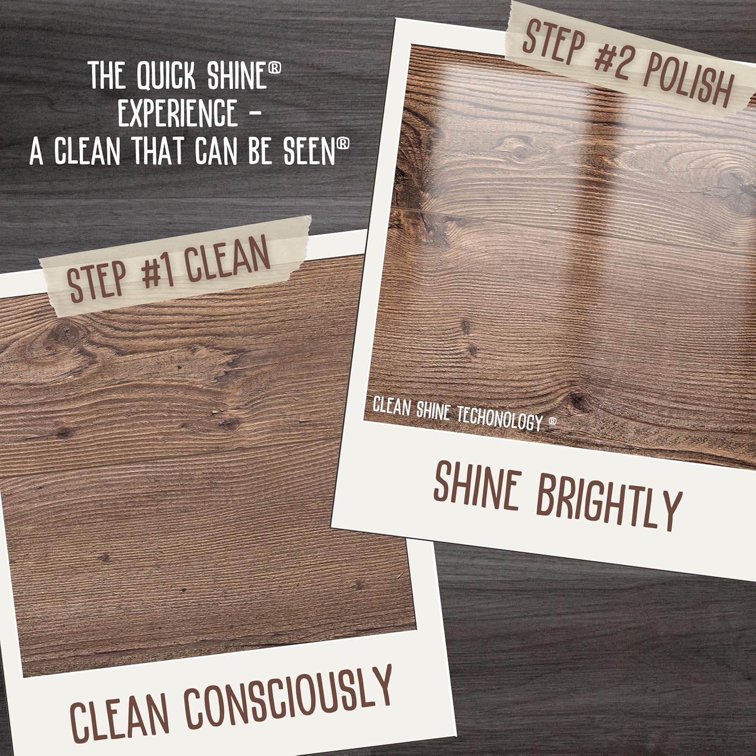 Quick Shine Multi Surface Floor Cleaner & Floor Polish w/Clean Shine Technology 2-27oz Bottles | Use on Hardwood, Laminate, Luxury Vinyl Plank, Tile & Stone | Safer Choice Formulas - Image 10