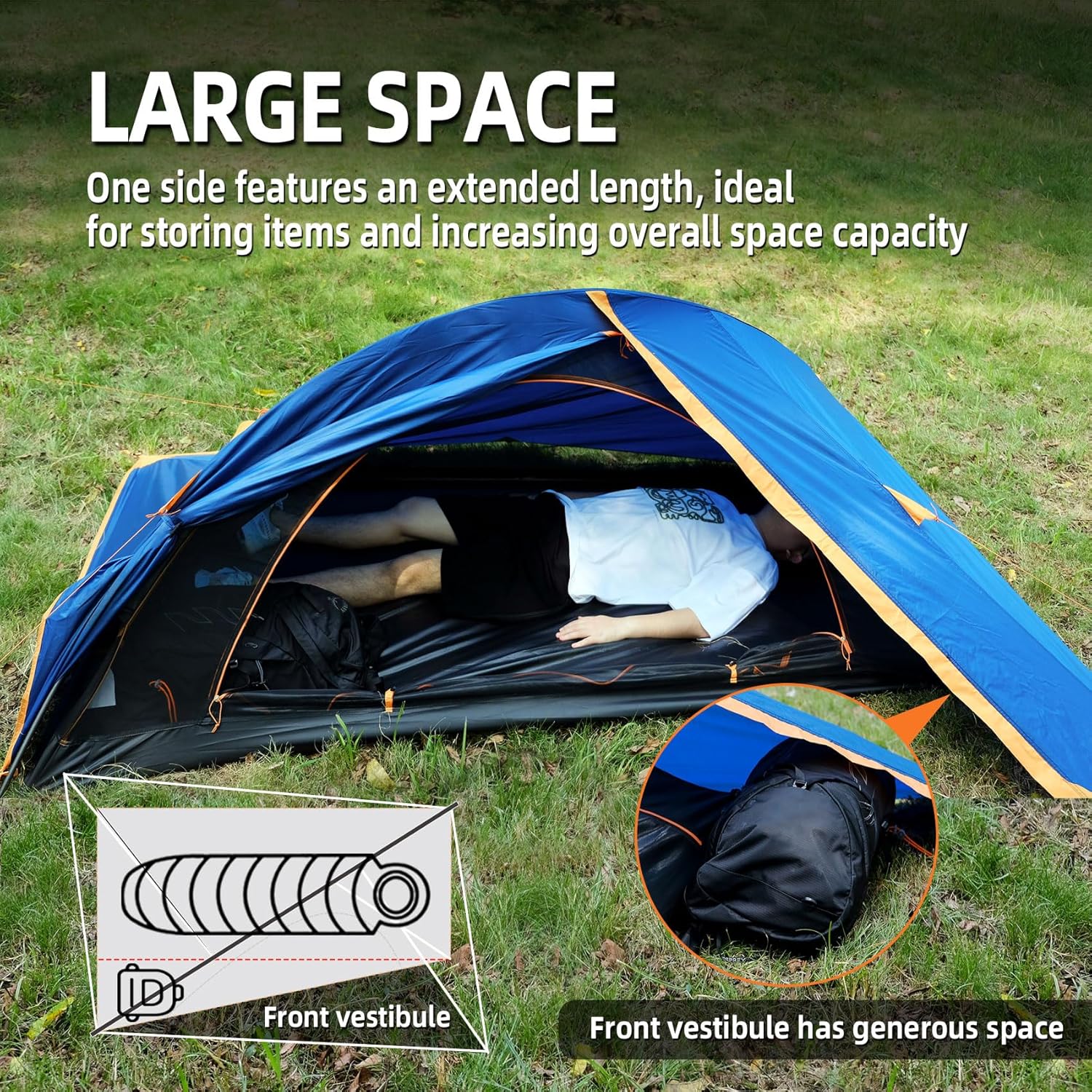 1 Person Backpacking Tent for Camping - Ultralight Waterproof Outdoor One Person Tent, Windproof Rainproof Compact Single Pole Shelter for Camping, Hiking, Hunting Travel by Underwood Aggregator - Image 8