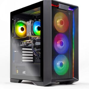 Skytech Gaming Nebula Desktop PC, Ryzen 7 5700 3.7 GHz (4.6GHz Turbo), NVIDIA RTX 5060 Ti 16GB, 1TB Gen4 NVMe SSD, 32GB DDR4 RAM 3200, 650W Gold PSU, Wi-Fi, Win 11