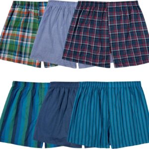 Fruit of the Loom Men’s Tag Free Woven Boxer Shorts, Relaxed Fit, Moisture Wicking, Assorted Color Multipacks