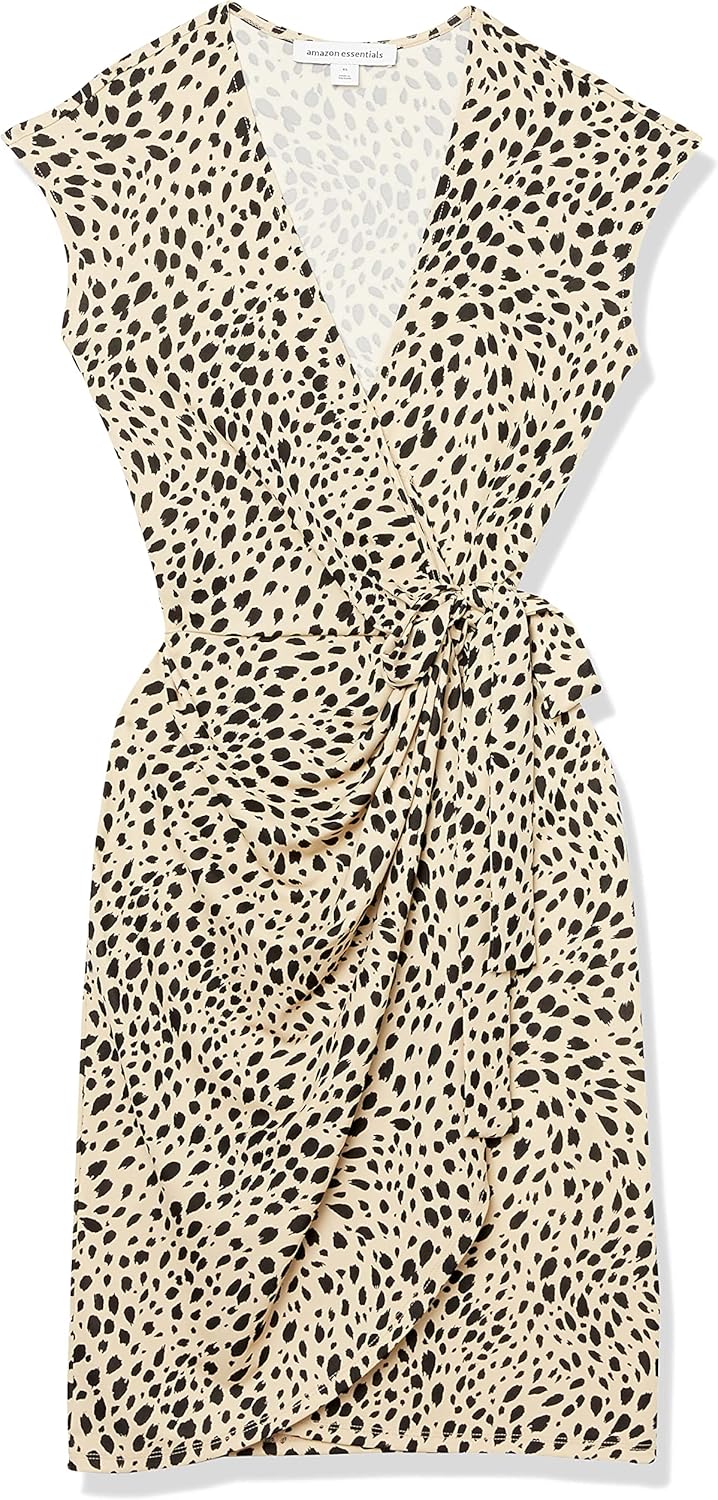 Amazon Essentials Women's Classic Cap Sleeve Wrap Dress (Available in Plus Size) - Image 6