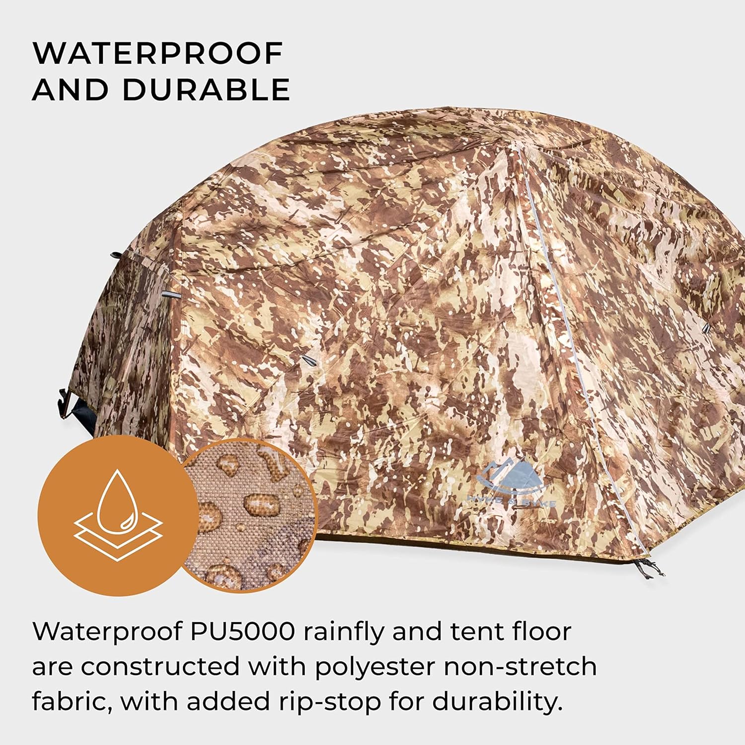 Hyke & Byke Zion Hiking & Backpacking Tent - 3 Season Ultralight, Waterproof Tent for Camping w/Rain Fly and Footprint - 1 Person - Orange - Image 3