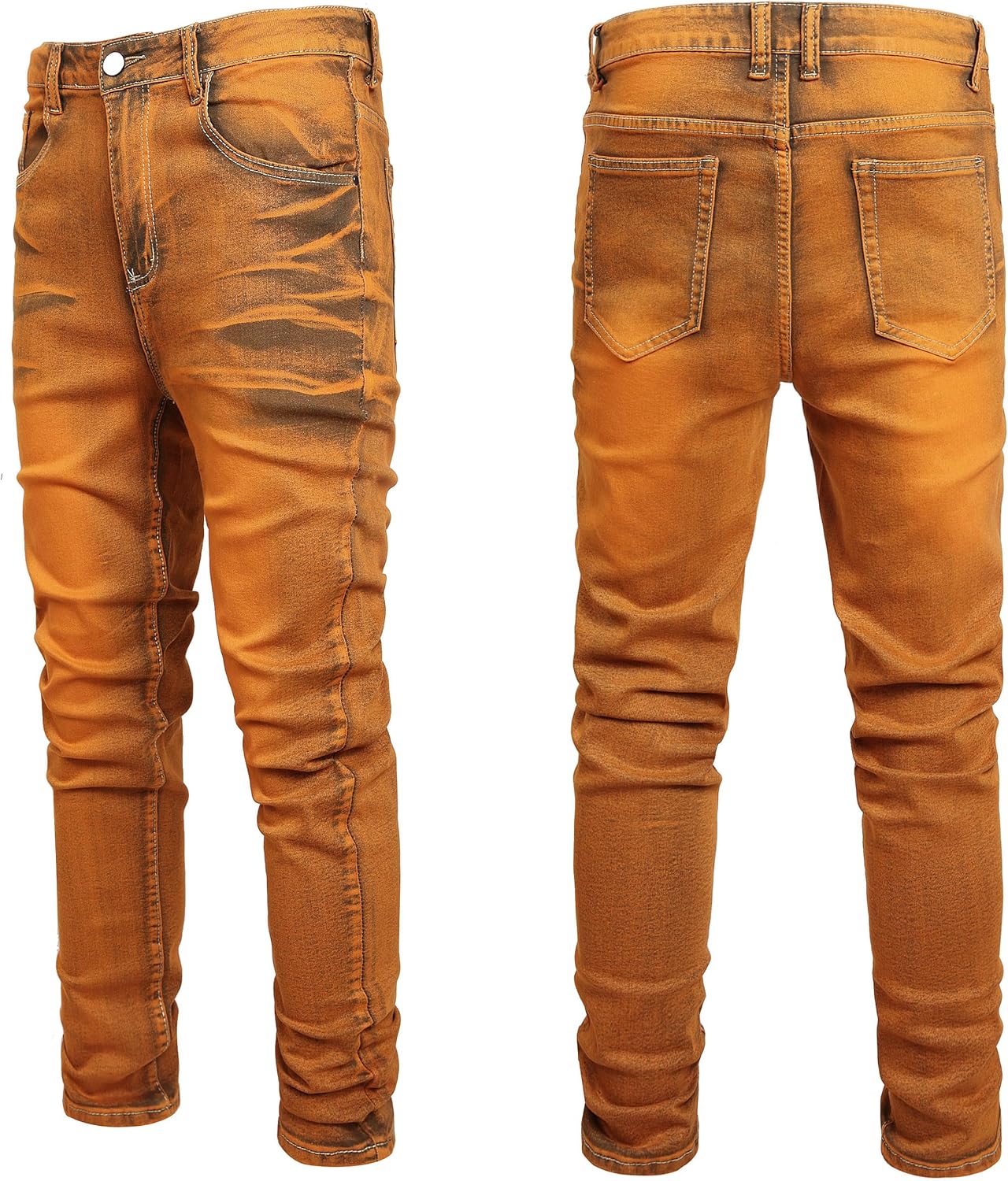 Men's Slim Fit Stretch Jean Blue Or Black Comfortable Soft Ripped Pants Demin - Image 7