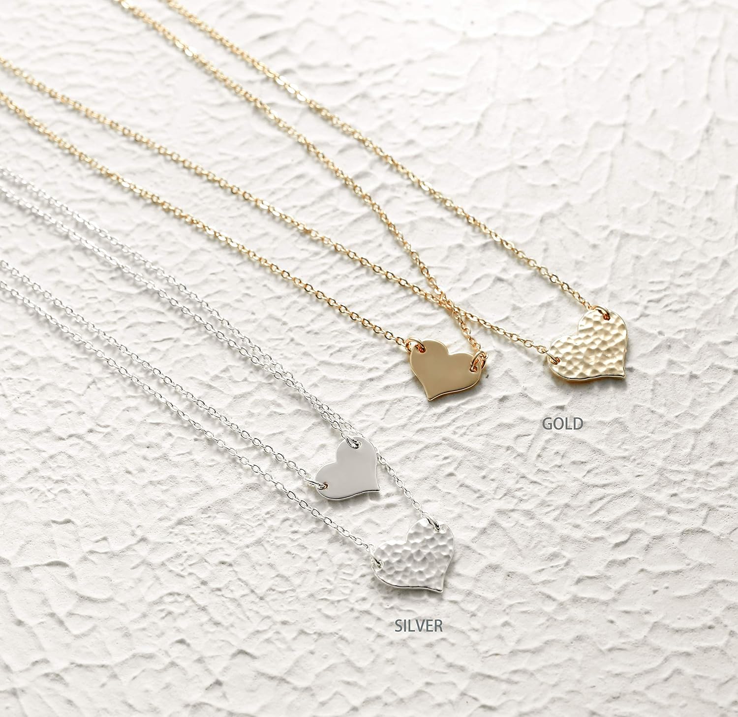 MEVECCO Layered Heart Necklace Pendant Handmade 18k Gold Plated Dainty Gold Choker Arrow Bar Layering Long Necklace for Women - Image 4