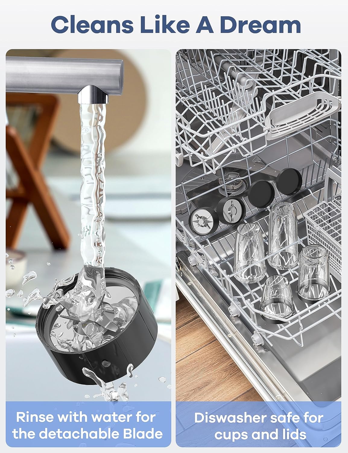 Ganiza Smoothie Blender, 900W Blenders for Shakes and Smoothies, 15-Piece Personal Blender and Grinder Combo for Kitchen, Smoothies Maker with 4 BPA-Free Portable Cup, Nutritious Recipe - Image 7