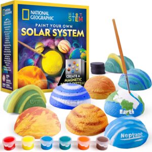 National Geographic Magnetic Solar System Painting Kit – 3D Magnet Making Kit, Paint 8 Planets & The Sun, Craft Kit with Paints, Brushes, Magnets & More, Kids Art Kit, DIY Magnets