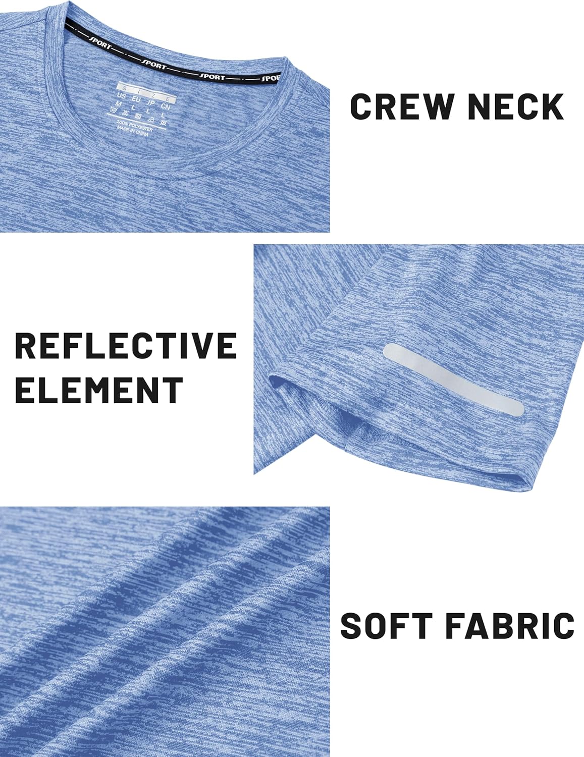 TACVASEN 2 Pack Mens Workout Short Sleeve Athletic Dry Fit Shirts Running Gym Crewneck T-Shirts - Image 5