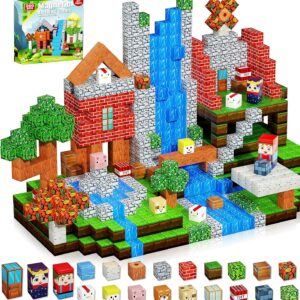 200PCS Magnetic Blocks, Magnetic Building Cube Toys for Kids, STEM Montessori Stacking, Sensory Education Toys for Toddlers Building World Set, Christmas Birthday Gifts for Kids Age 3 4 5 6 7 8 9 10