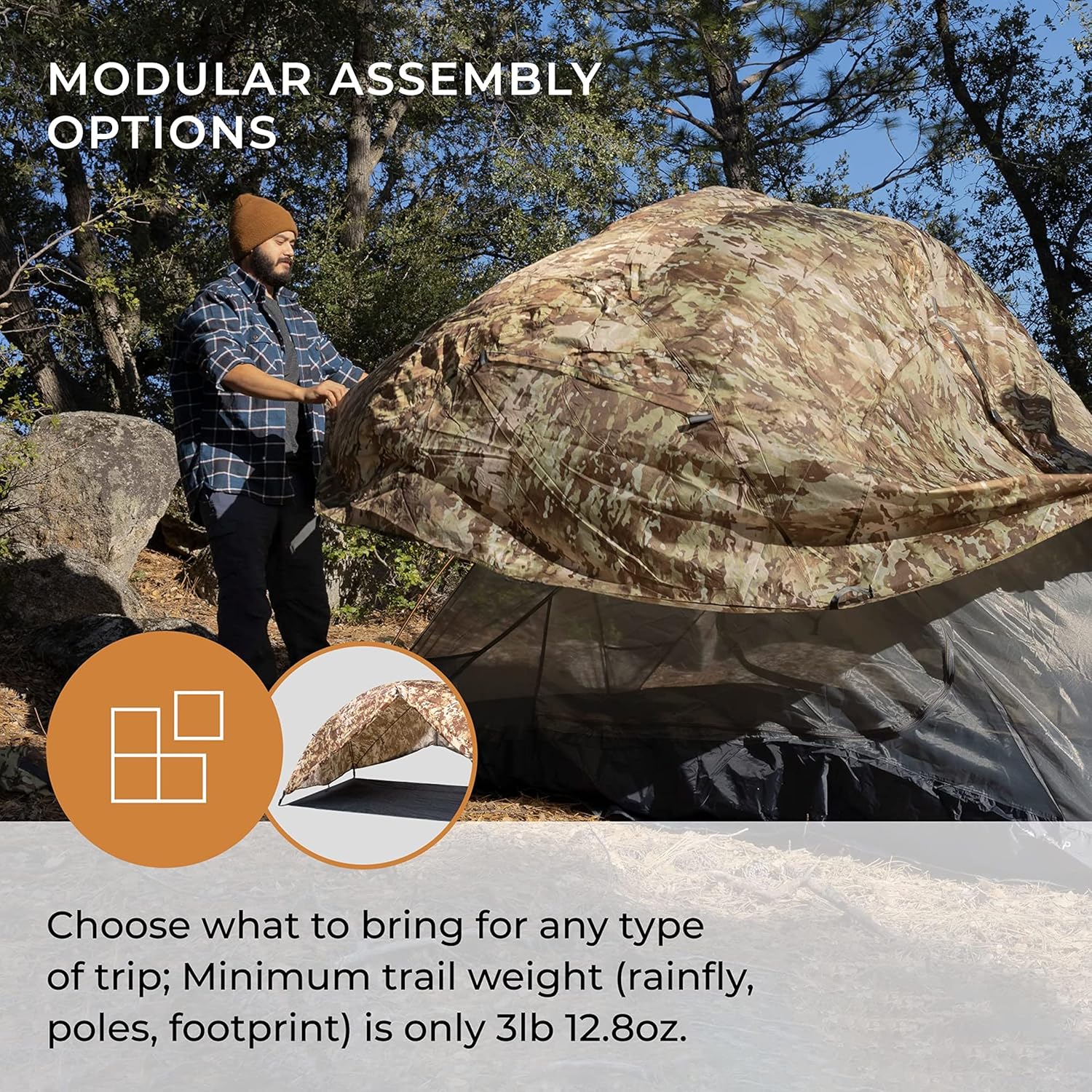 Hyke & Byke Zion Hiking & Backpacking Tent - 3 Season Ultralight, Waterproof Tent for Camping w/Rain Fly and Footprint - 1 Person - Orange - Image 4