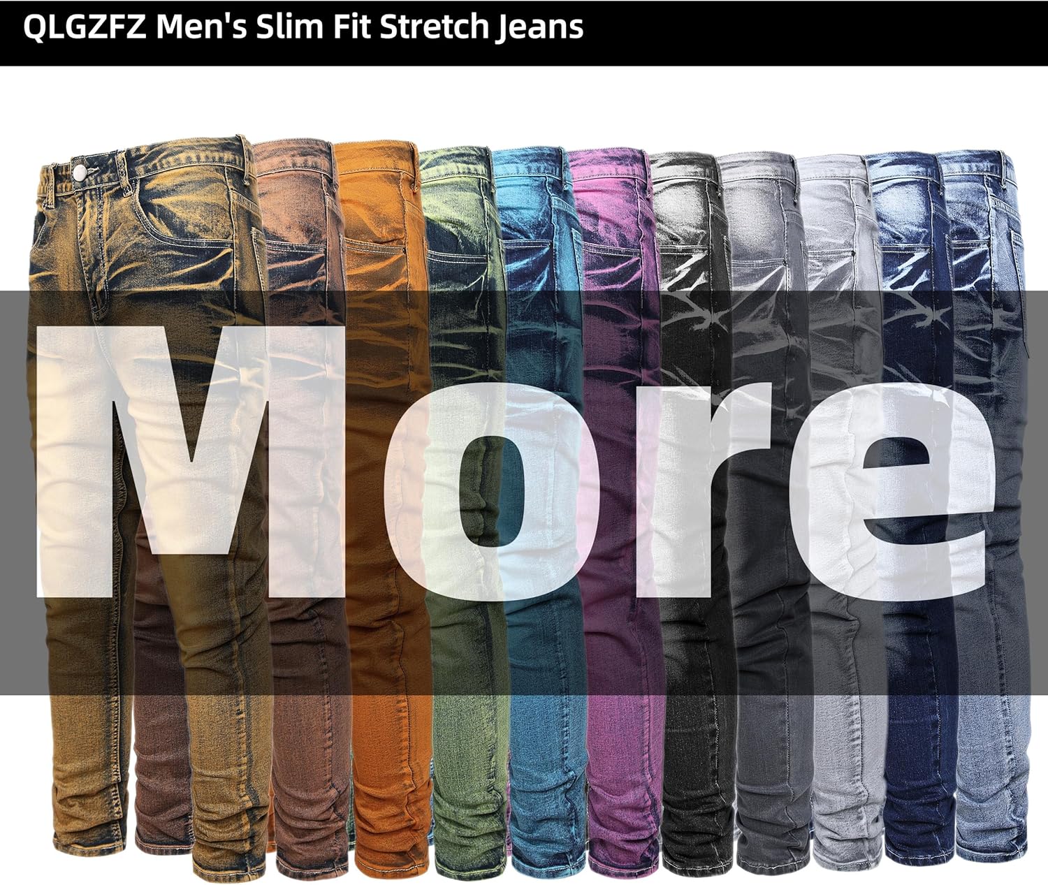 Men's Slim Fit Stretch Jean Blue Or Black Comfortable Soft Ripped Pants Demin - Image 8