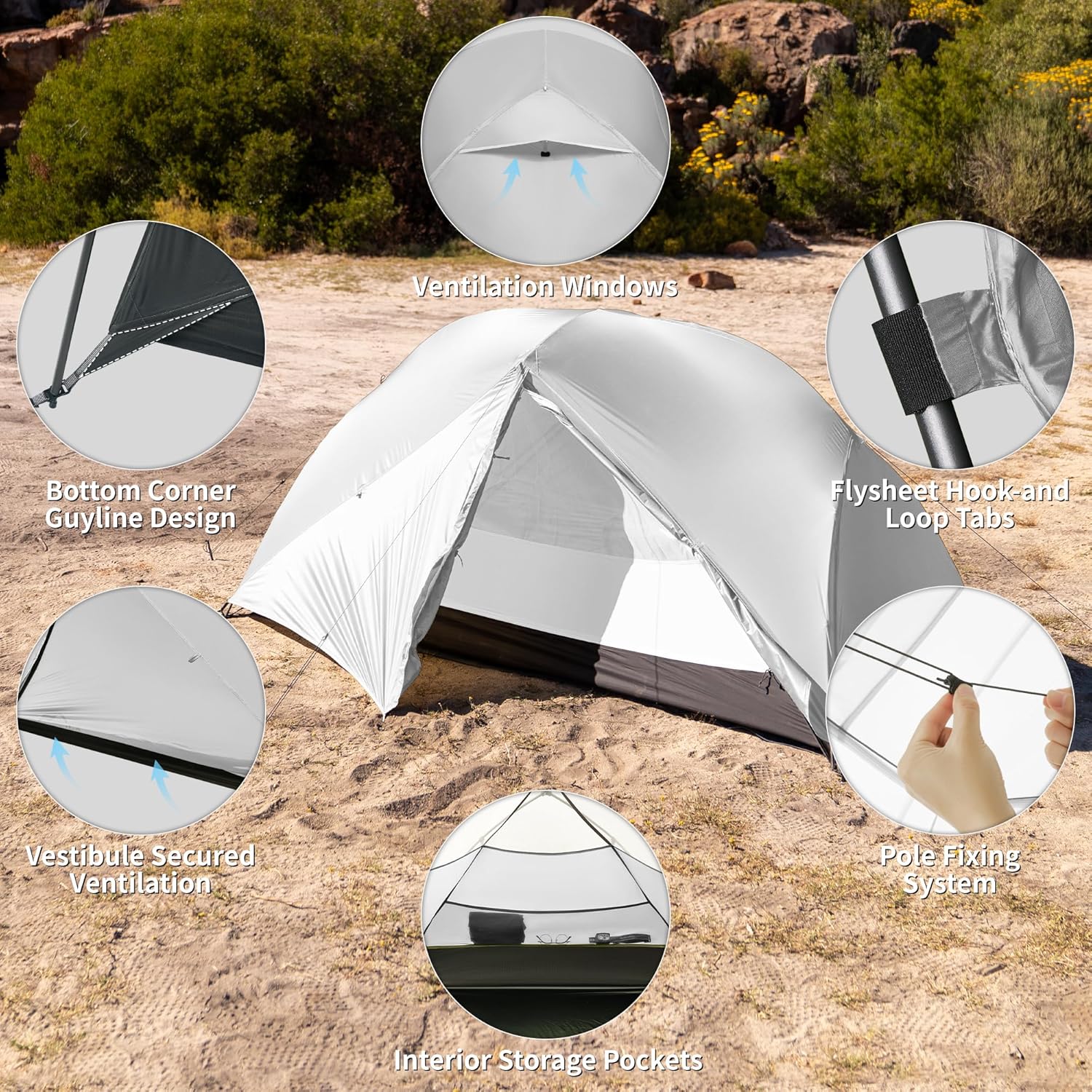 Naturehike Mongar Pro 1/2/3 Person Backpacking Tent,Waterproof Nylon Easy Setup Lightweight Camping Tent - Image 8