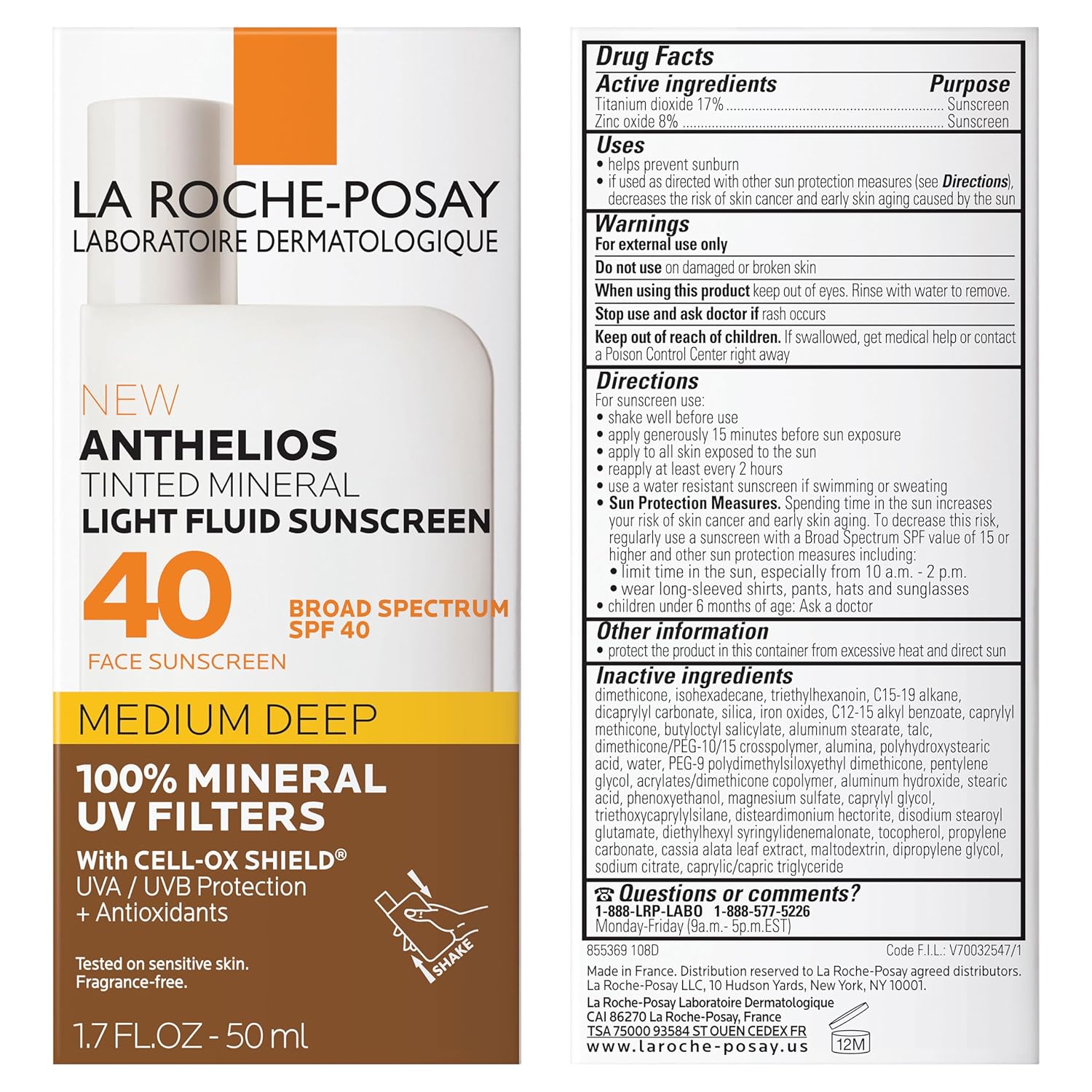 La Roche-Posay Anthelios Sunscreen SPF 40, Ultra-Light Fluid Broad Spectrum SPF 40, Face Sunscreen with Titanium Dioxide Mineral, Lightweight & Fast-Absorbing, Oil-Free, Matte Finish - Image 7
