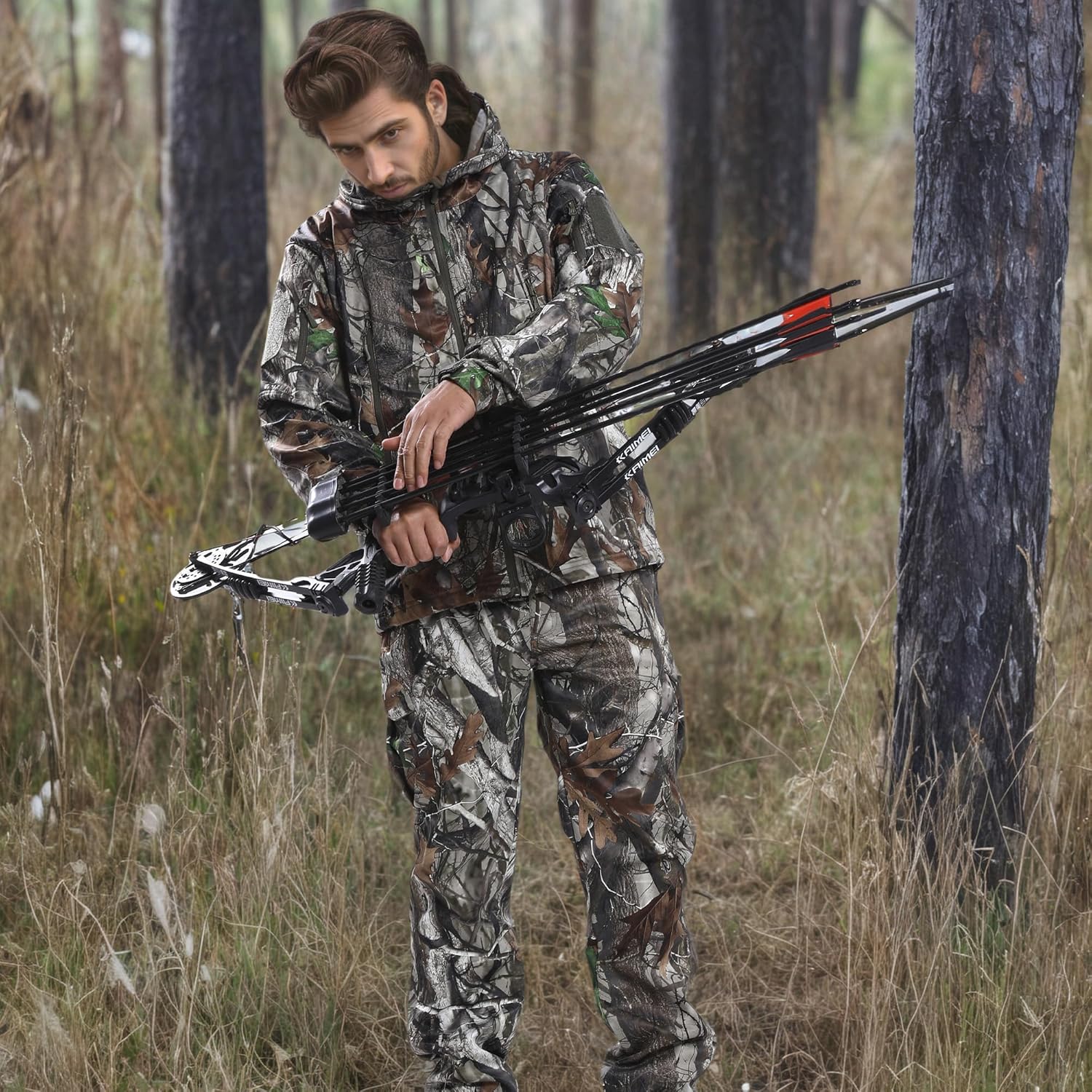 Hunting Jacket for Men Quiet Hunting Camouflage Clothing Hoodie Camo Coat Water-Repellent Windproof - Image 2