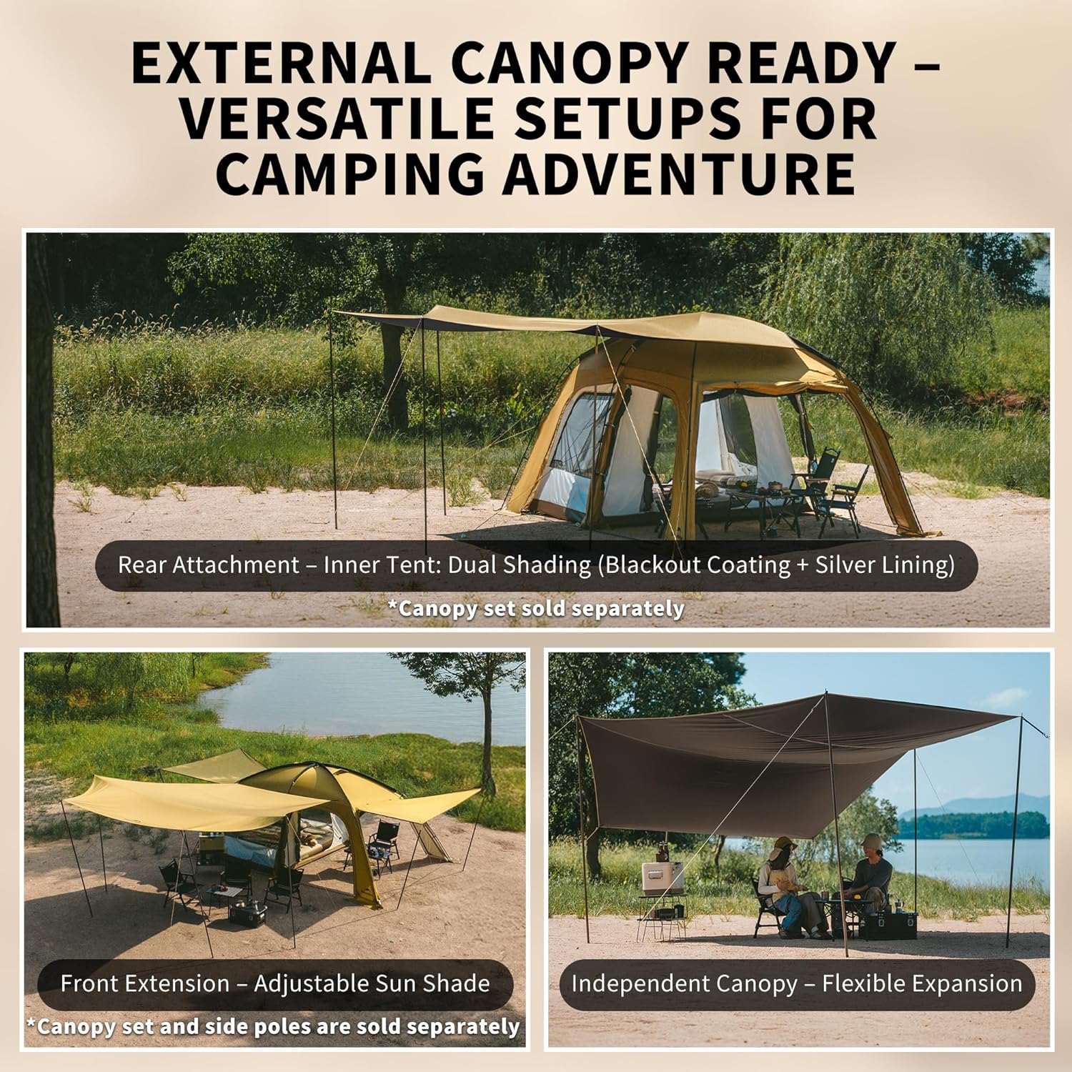 Naturehike Dune Hot Tent with Stove Jack,Double Layer 4 Season Tent,Waterproof 2-4 Person Tents for Camping - Image 2