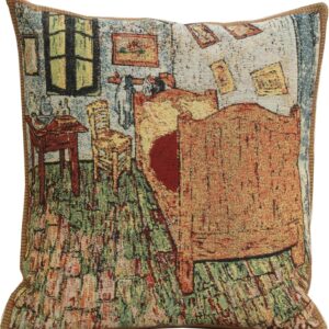 Charlotte Home Furnishings Decorative Throw Pillow Cover 16X16 in, Tapestry Pillow Cases for Couch and Living Room, The Sleeping Room Home Decor Cushion Cases, Soft European Cotton Jacquard Woven