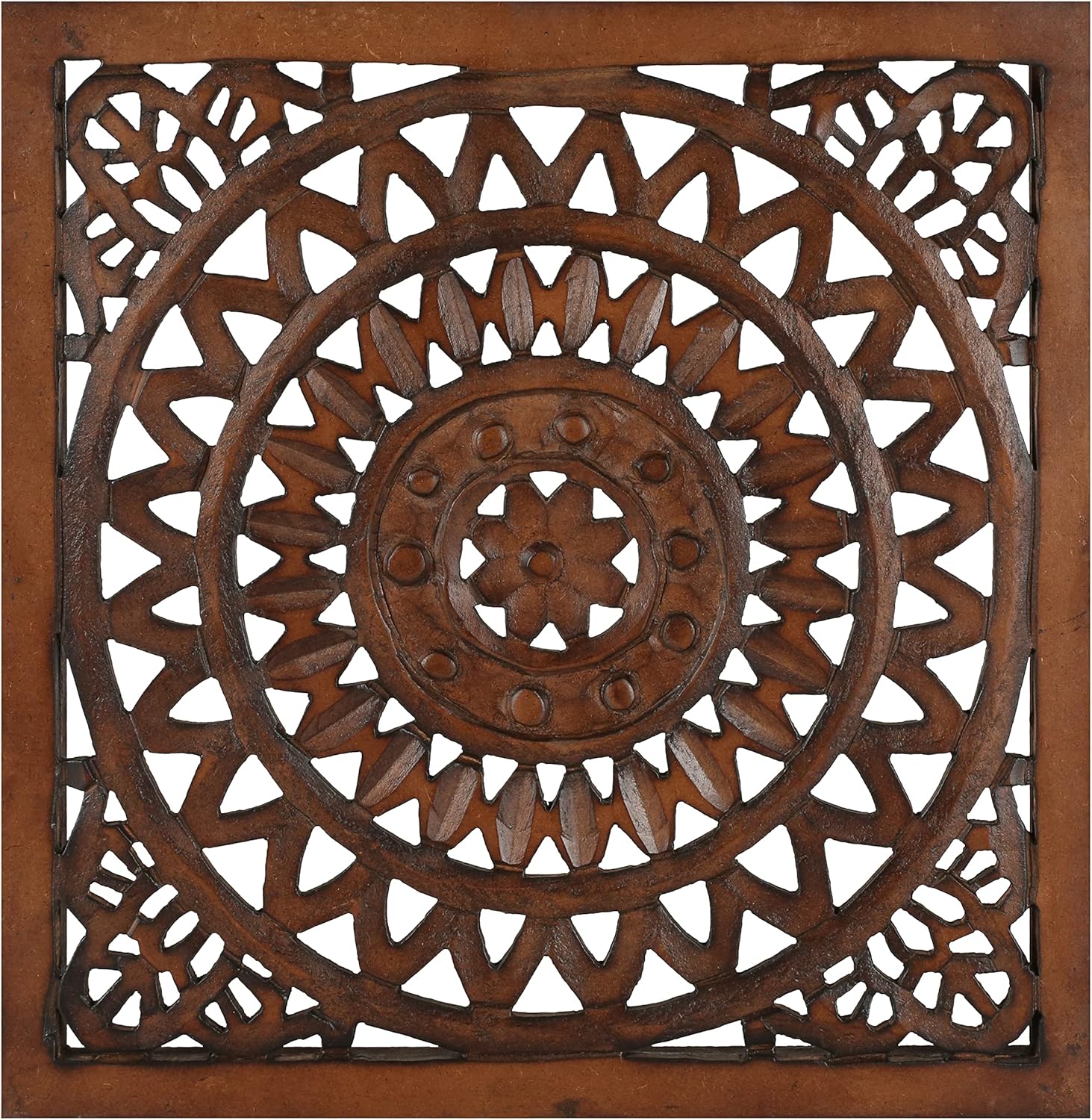 Wooden Designer Wall Hanging Plaques/Wall Plaque Wall Décor Plaques Set of 4-16x16 Inch - Burnt, Elegant Sculpture Wall Décor Panel to Enhance the Décor of Your Room or Office - Image 9