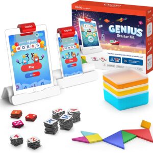 Osmo – Genius Starter Kit for iPad – 5 Educational Learning Games – Ages 6-10 – Math, Spelling, Creativity & More – STEM Toy Gifts for Kids, Boy & Girl – Ages 6 7 8 9 10 (Osmo Base Included)