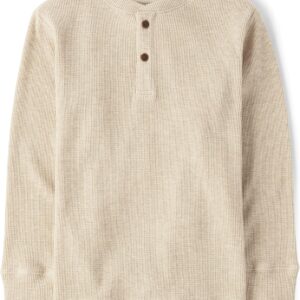 The Children’s Place boys Long Sleeve Thermal Henley Shirt