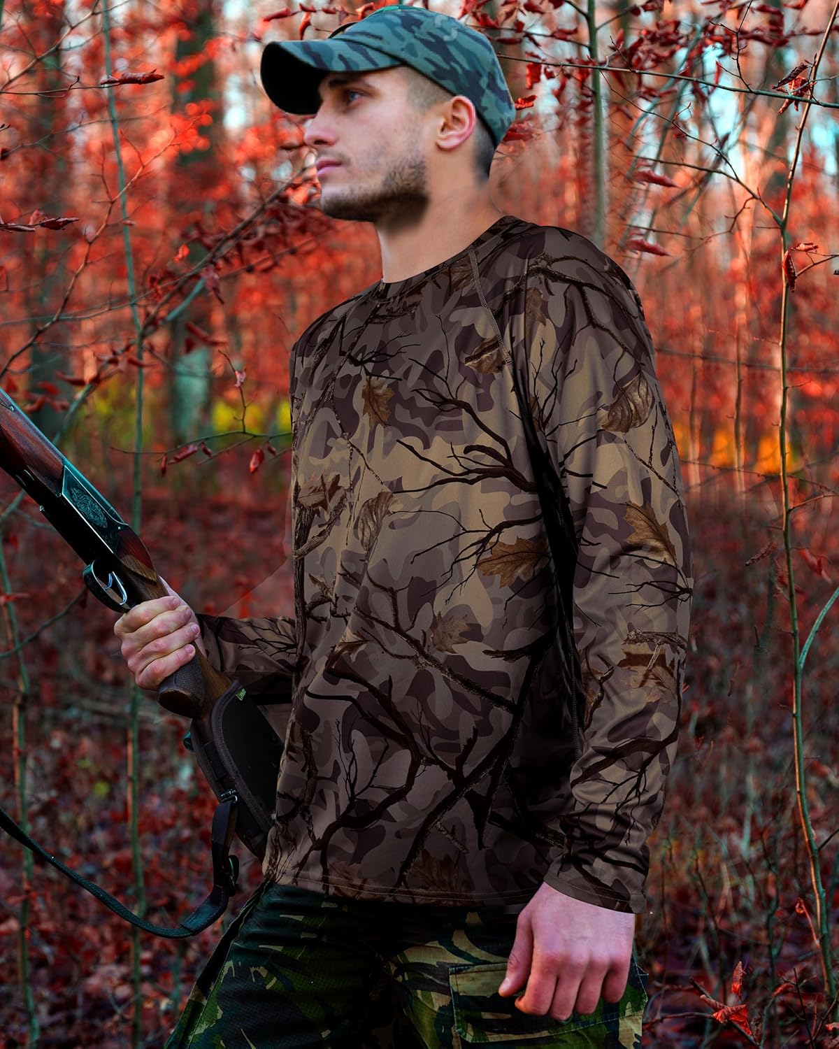 FISHEAL Men's Camo Hunting Shirts - Long Sleeve Performance Camouflage Fishing Shirt Lightweight Quick Dry UPF 50+ - Image 3